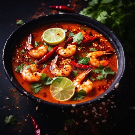 Tom Yum Goong Tom Yum Soup Spicy Thai Soup With Shrimp Stock