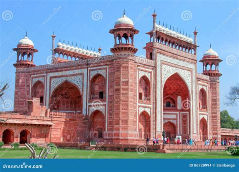 The Main Gateway Darwaza To The Taj Mahal Close Up Side View Most