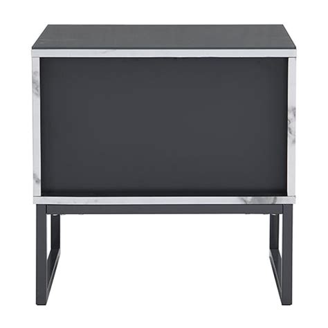 Strada Gloss Bedside Cabinet And 2 Drawer In Diva Marble Effect Furniture In Fashion