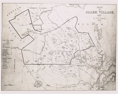 1692 Village Map Of Salem Massachusetts Etsy