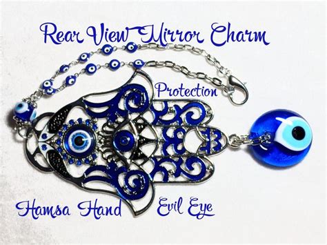 Evil Eye Hamsa Hand Rear View Mirror Charm Car Mirror Amulet Protection