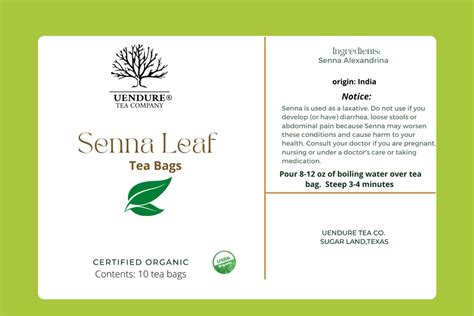 Senna Tea Bags Senna Leaves Tea Bags Uendure Tea Co