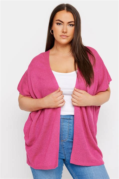 Yours Plus Size Pink Knitted Boxy Cardigan Yours Clothing