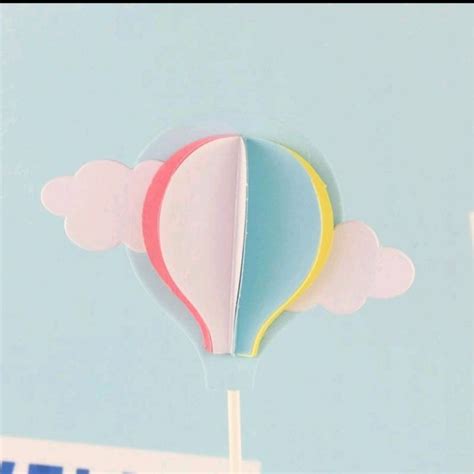 Jual Cake Topper Cloud Awan Hiasan Kue Ulang Tahun Balon Udara Hot