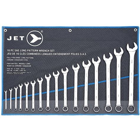 Jet 700135 Lcws 16s Long Pattern Combination Wrench Set Sae 16 Pc