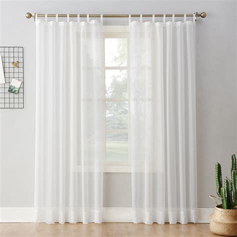 No 918 Emily Sheer Voile Tab Top Curtain Panel 5900 X 025 White