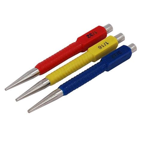 3pc Colour Coded Centre Punch Set All Tools Direct