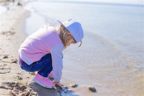 Happy Toddler Child Playing On The Beach Stock Image Image Of Costa