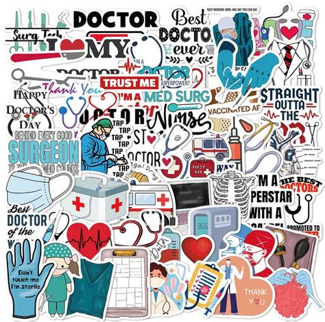 Doctor Nurse Hospital Stethoscope Stickers Waterproof Vinyl Decal