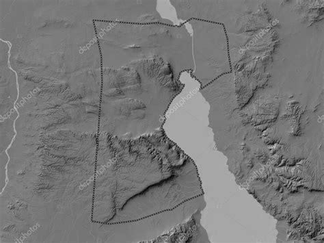 Como Suways gobernación de Egipto Mapa de elevación de Bilevel con