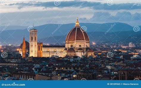 Florence Cathedral Night Panorama Stock Image Image Of Panorama