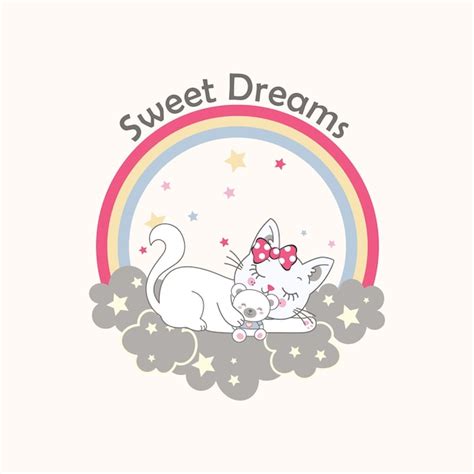 Premium Vector | Sweet dreams cat vector