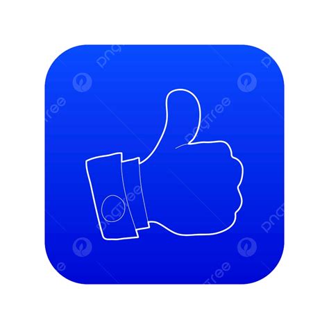 Thumbs Up Emoji Clipart Vector Thumbs Up Icon Blue Vector Isolated On