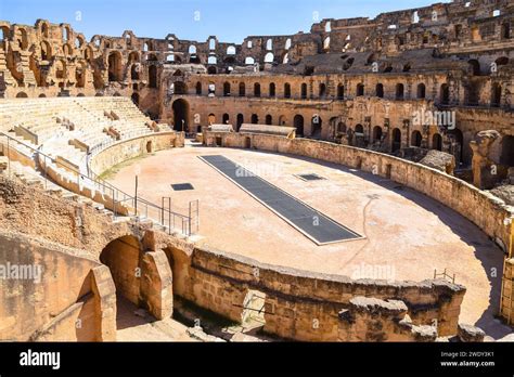 He Ruins Of Ancient Roman Amphitheater In El Jem The Largest Colosseum