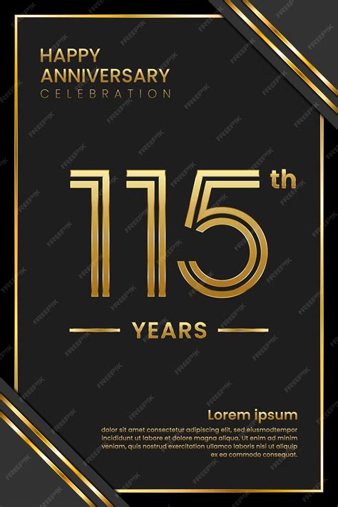 Premium Vector 115th Anniversary Logo With Double Line Concept Design