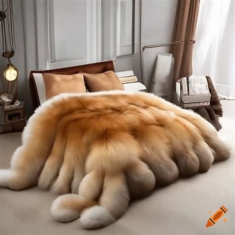 Luxurious Fox Fur Blanket On Craiyon