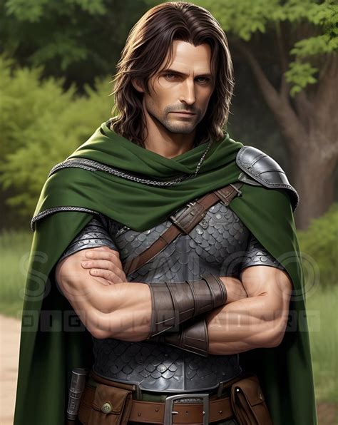 Warrior, Ranger, Aragorn, Hunter, Dark Fantasy Art, Digital Painting, Ai Art, Character, Tolkien ...