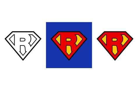 Superman Letter R Download Digital Clipart Silhouette Vector Etsy