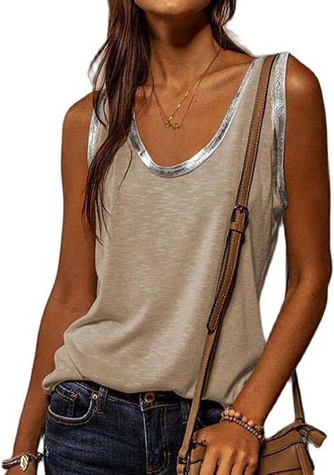 Rmelloses Damen Tank Top Sommer Tanks Lockere Passform Rmelloses T