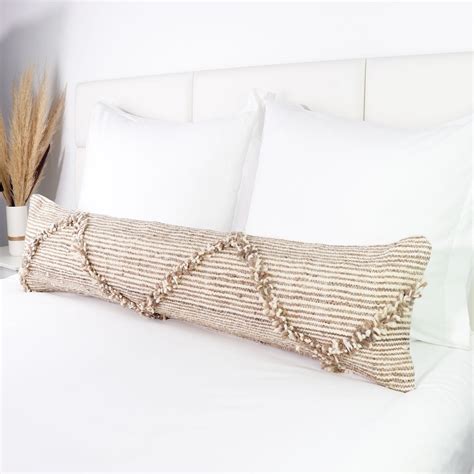 Decorative Lumbar Pillow Long Lumbar Pillow Cover 48x12 Brown Boho