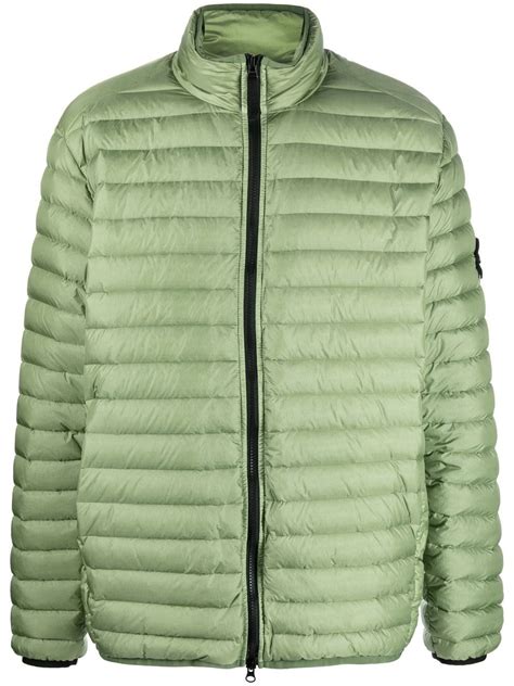 Stone Island Zip Up Padded Jacket In Green Modesens