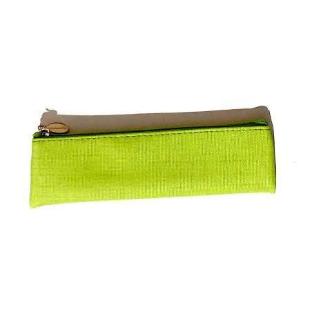 Astuccio Saccuccioli Mini Bustina Tinta Unita Verde Con Zip Lebez