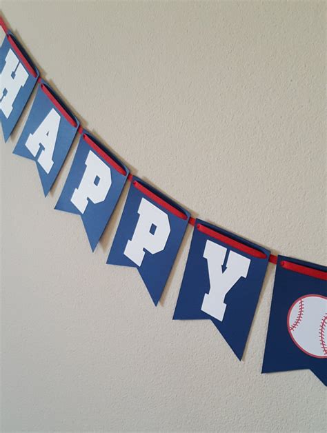 Baseball Happy Birthday Banner Baseball Birthday Baseball - Etsy