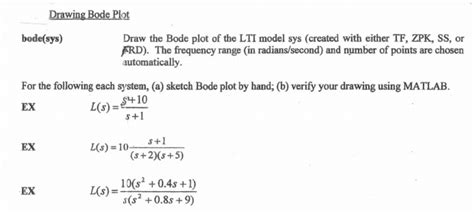 Solved Drawing Bode Plot Bodesys Draw The Bode Plot Of The