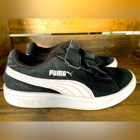 Puma Shoes Boys Puma Shoes Size 1c Black And White Suede Unisex Poshmark