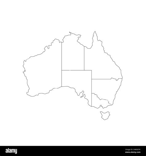 Mapa de Australia sobre fondo blanco Existencias Fotografía de stock