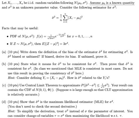 Solved Let X Xn Be I I D Random Variables Following Chegg