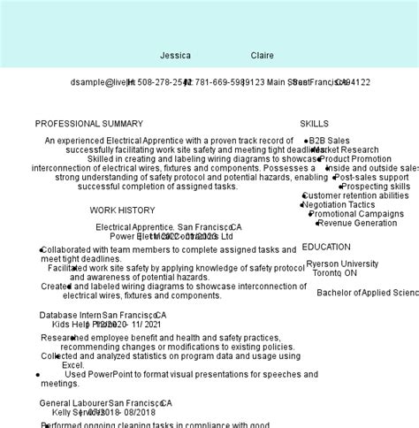 6 Great Electrical Apprentice Resume Examples Livecareer