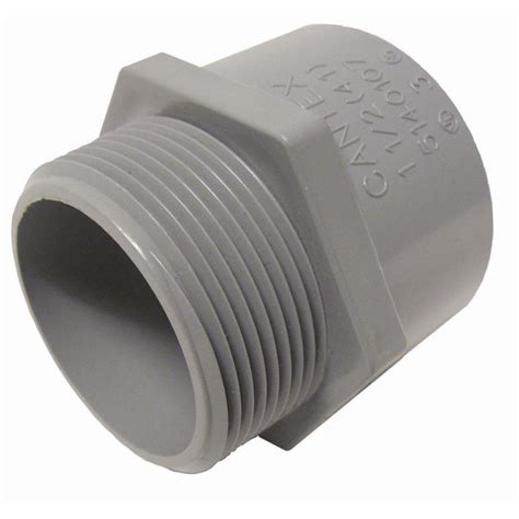 1 1 2 PVC Sch 40 Male Adapter Grey