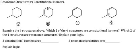 Resonance Structures Vs Constitutional Isomers Examine The Structures