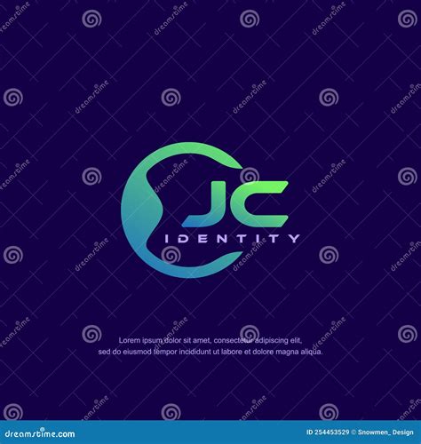 Jc Initial Letter Circular Line Logo Template Vector With Gradient