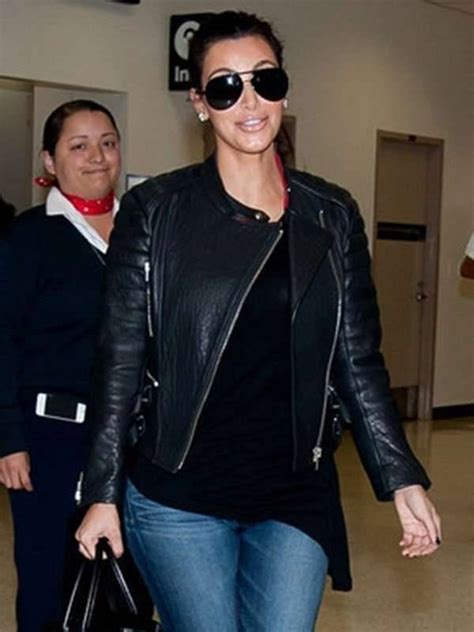 Kim Kardashian Black Leather Jacket | RockStar Jacket