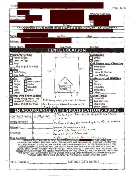 Editable Detailed Fence Proposal And Estimate Infinity Fence Inc Fence