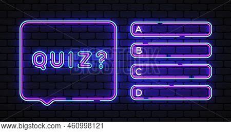 Quiz Test Menu Neon Vector & Photo (Free Trial) | Bigstock