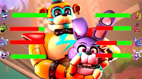 [sfm Fnaf] Top 5 Fnaf Vs Security Breach Animations With Healthbars