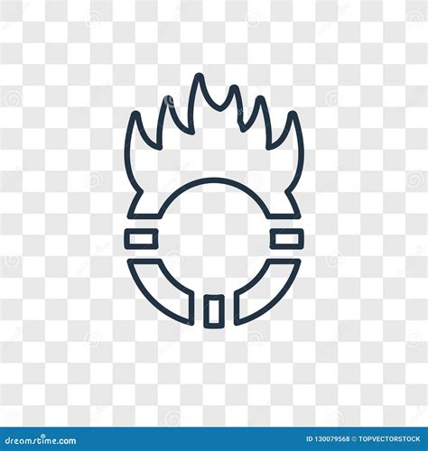 Ring Of Fire Concept Vector Linear Icon Isolated On Transparent Stock