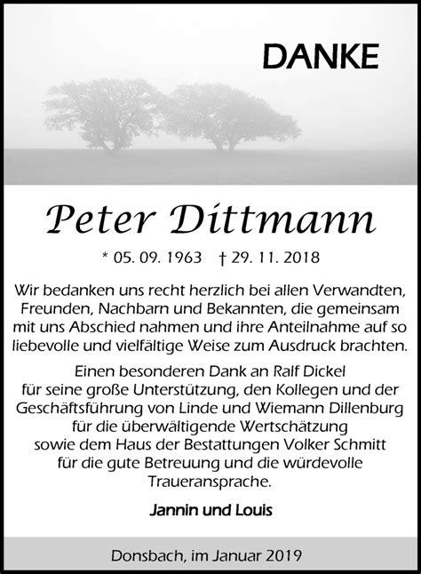 Traueranzeigen Von Peter Dittmann Vrm Trauer De