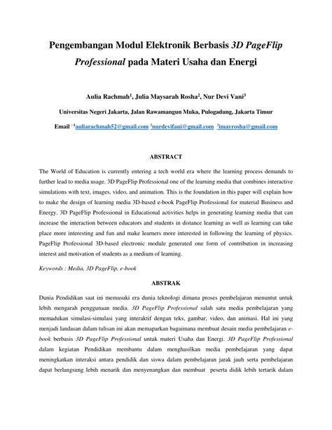 Pdf Pengembangan Modul Elektronik Berbasis D Pageflip Professional