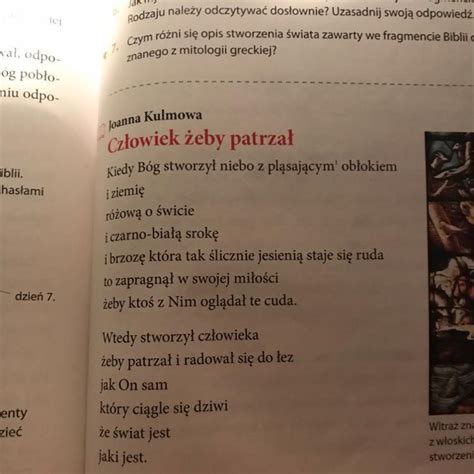 Zinterpretuj Trzy Ostatnie Wersy Utworu Cz Owiek Eby Patrza