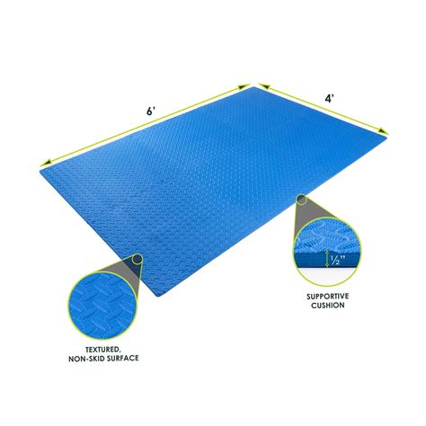 ProSource Puzzle Exercise Mat EVA Foam Interlocking Tiles Blue For