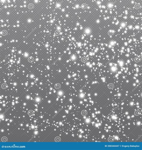 White Falling Snow On Transparent Background Illustration Stock