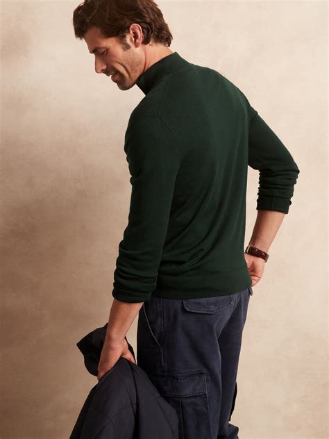 Italian Merino Half Zip Sweater Banana Republic