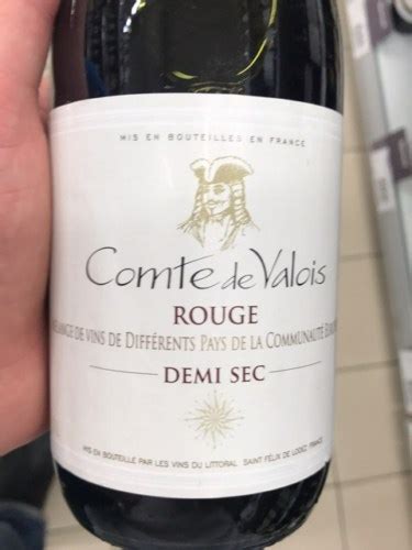 Les Vins Du Littoral Comte De Valois Rouge Demi Sec Vivino Australia