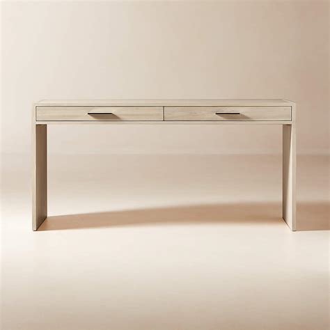 Segnato 2-Drawer White Wood Desk + Reviews | CB2