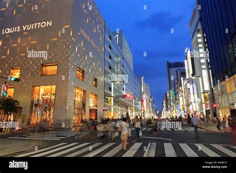 Ginza Shopping District Tokyo Japan Asia Stock Photo 130405899 Alamy