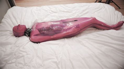 Orgasm In Clear Latex Sleepsack Reflective Desire